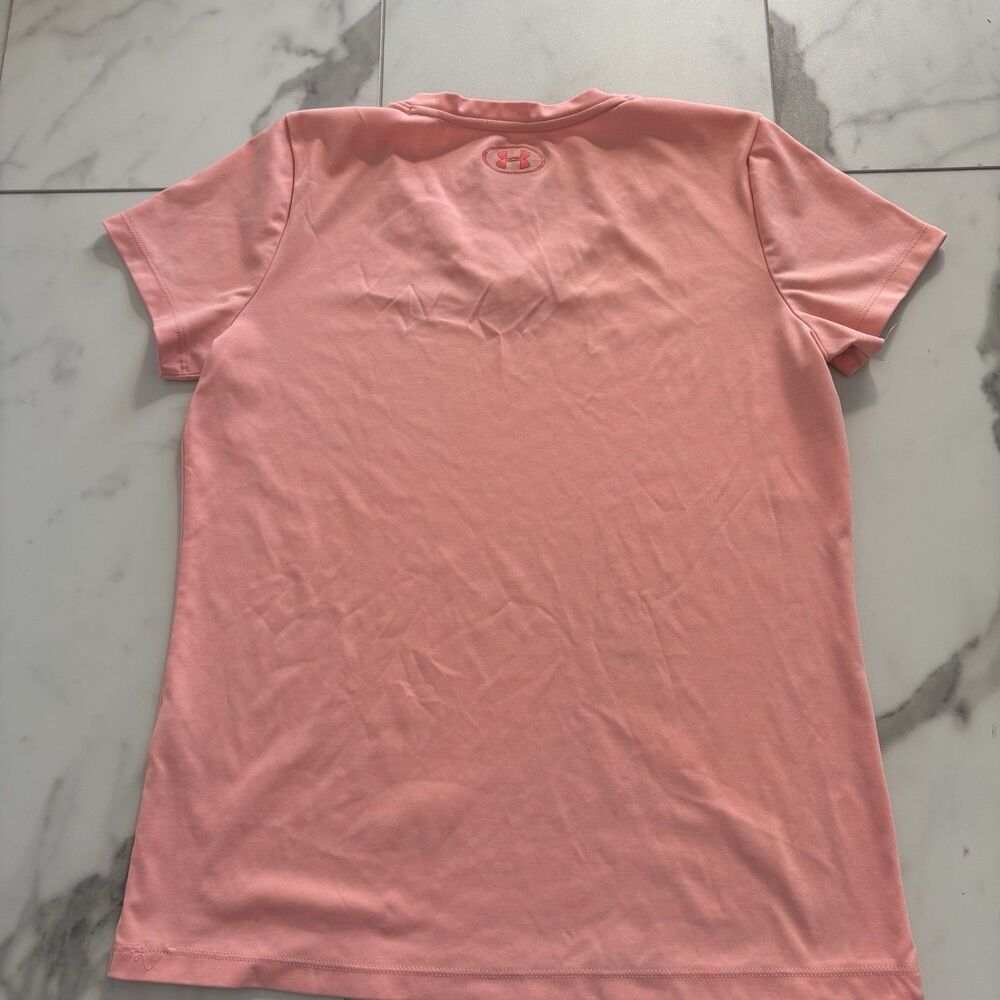 Under Armour Pink Heat Gear Loose Fit V-Neck T-Shirt Women's Size Medium - Picture 6 of 7